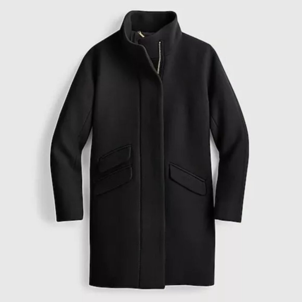 Cocoon coat in Italian stadium-cloth wool, size 8